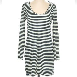 Vintage Diesel Black Gold Label Teal & White Stripe Mini Dress Size Small S